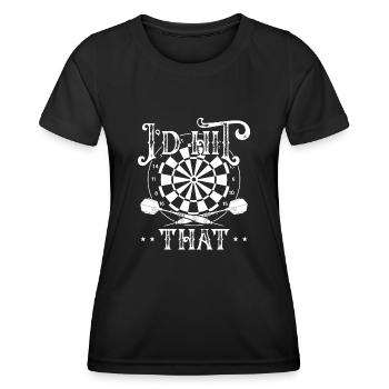 I had met this dart - Women's Functional T-Shirt - black - Front - AI Model Female 172 light (172cm)
