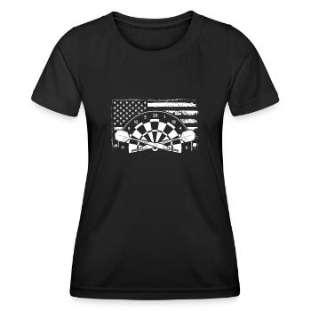 Dartboard et drapeau des États-Unis - T-shirt sport Femme - noir - Devant - AI Model Female 172 light (172cm)