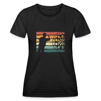 Dartmann sur un jeu de fléchettes rétro - T-shirt sport Femme - noir - Devant - AI Model Female 172 light (172cm)