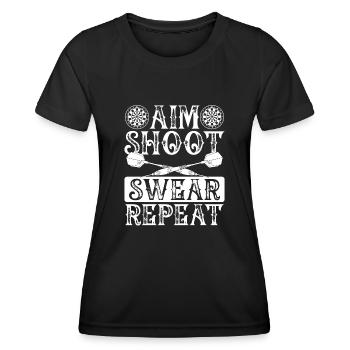 Visez tirez la flèche, je le jure - T-shirt sport Femme - noir - Devant - AI Model Female 172 light (172cm)