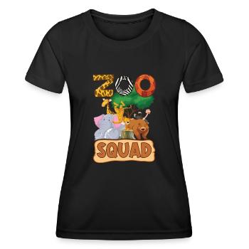 Zoo Group Design - Zoo Animals - Zoo Squad - T-shirt sport Femme - noir - Devant - AI Model Female 172 light (172cm)