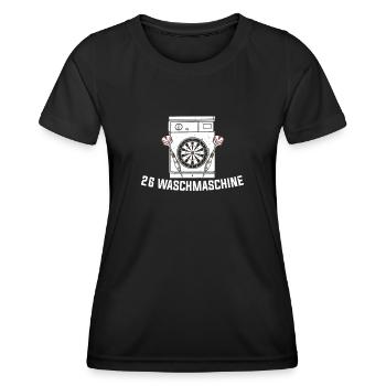 26 Waschmaschine Dartboard Dartpfeile Geschenk - Frauen Funktions-T-Shirt - Schwarz - Vorne - AI Model Female 172 light (172cm)