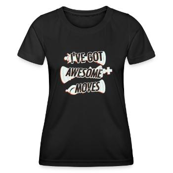 chess, chess player, chess quote - Women's Functional T-Shirt - black - Front - AI Model Female 172 light (172cm)
