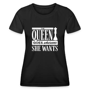 chess, chess player, chess quote - Women's Functional T-Shirt - black - Front - AI Model Female 172 light (172cm)