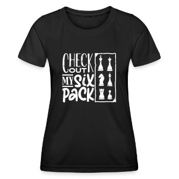 chess, chess player, chess quote - Women's Functional T-Shirt - black - Front - AI Model Female 172 light (172cm)