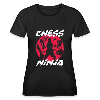 chess, chess player, chess quote - Women's Functional T-Shirt - black - Front - AI Model Female 172 light (172cm)
