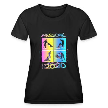Awesome since 2020. Agility, Hundetraining - Women's Functional T-Shirt - black - Front - AI Model Female 172 light (172cm)