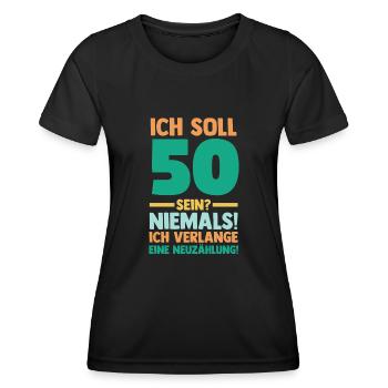 Fünfzig 50 Jahre Fünfzigster Geburtstag - Frauen Funktions-T-Shirt - Schwarz - Vorne - AI Model Female 172 light (172cm)