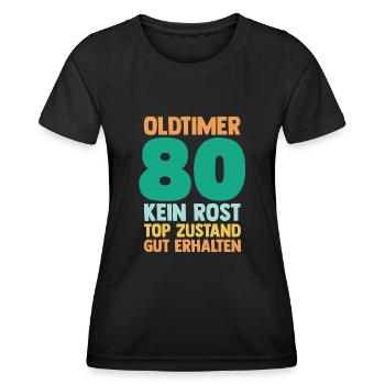Achtzig 80 Jahre Achtzigster Geburtstag - Frauen Funktions-T-Shirt - Schwarz - Vorne - AI Model Female 172 light (172cm)