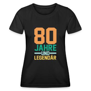 Achtzig 80 Jahre Achtzigster Geburtstag - Frauen Funktions-T-Shirt - Schwarz - Vorne - AI Model Female 172 light (172cm)