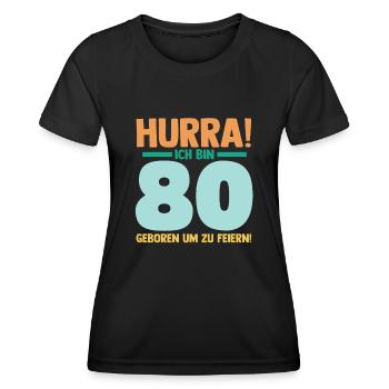 Achtzig 80 Jahre Achtzigster Geburtstag - Frauen Funktions-T-Shirt - Schwarz - Vorne - AI Model Female 172 light (172cm)
