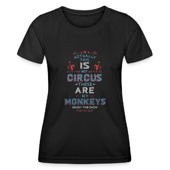 Mein Zirkus, Meine Affen - Frauen Funktions-T-Shirt - Schwarz - Vorne - AI Model Female 172 light (172cm)