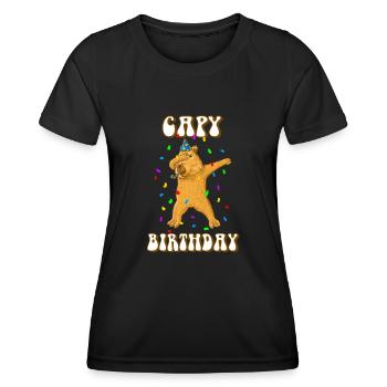 Capybara Capy Birthday - Women's Functional T-Shirt - black - Front - AI Model Female 172 light (172cm)