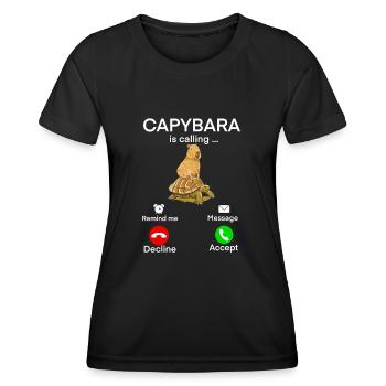 Capybara - Frauen Funktions-T-Shirt - Schwarz - Vorne - AI Model Female 172 light (172cm)
