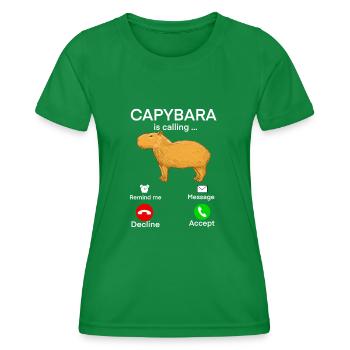Capybara - Frauen Funktions-T-Shirt - Kelly Green - Vorne - AI Model Female 172 dark (172cm)