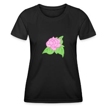 Rose Red Rose Hand-drawn - Women's Functional T-Shirt - black - Front - AI Model Female 172 light (172cm)