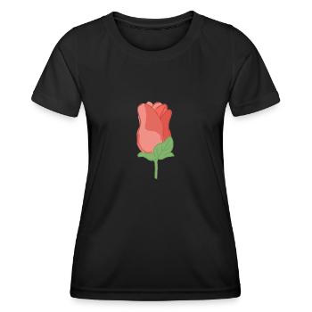 Rose Red Rose Hand-drawn - Women's Functional T-Shirt - black - Front - AI Model Female 172 light (172cm)