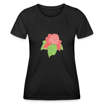 Rose Red Rose Hand-drawn - Women's Functional T-Shirt - black - Front - AI Model Female 172 light (172cm)