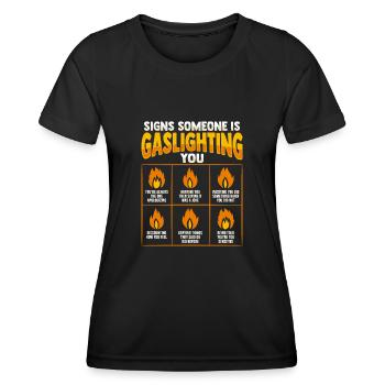 Féminisme Gaslightning Design pour un - T-shirt sport Femme - noir - Devant - AI Model Female 172 light (172cm)