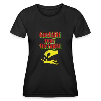 Féminisme Gaslightning Design pour un - T-shirt sport Femme - noir - Devant - AI Model Female 172 light (172cm)