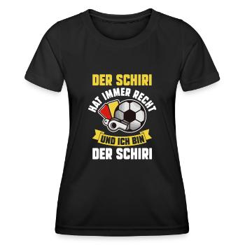 Schiri Unparteiischer Fußball Schiedsrichter - Frauen Funktions-T-Shirt - Schwarz - Vorne - AI Model Female 172 light (172cm)