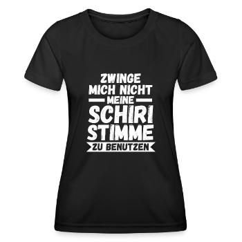 Schiri Unparteiischer Fußball Schiedsrichter - Frauen Funktions-T-Shirt - Schwarz - Vorne - AI Model Female 172 light (172cm)