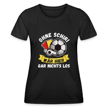 Schiri Unparteiischer Fußball Schiedsrichter - Frauen Funktions-T-Shirt - Schwarz - Vorne - AI Model Female 172 light (172cm)