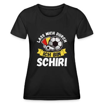 Schiri Unparteiischer Fußball Schiedsrichter - Frauen Funktions-T-Shirt - Schwarz - Vorne - AI Model Female 172 light (172cm)