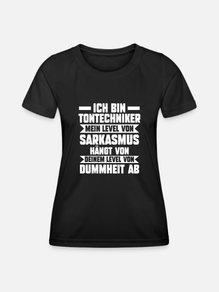 Toningenieur Tontechnik Tontechniker - Frauen Funktions-T-Shirt - Schwarz