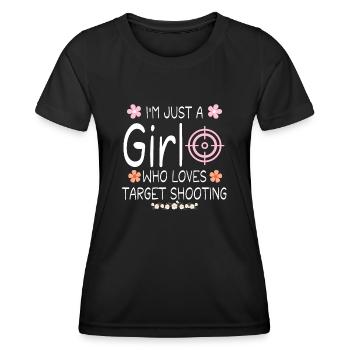 I m Just A Girl Who Loves Target Shooting - T-shirt sport Femme - noir - Devant - AI Model Female 172 light (172cm)
