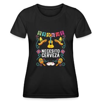 Necesito Cerveza Beer Drinker Alcoholic Mexican - Women's Functional T-Shirt - black - Front - AI Model Female 172 light (172cm)