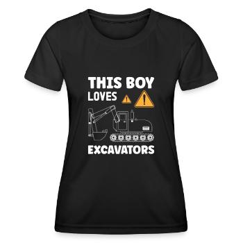 Excavator Driver Excavator School - Women's Functional T-Shirt - black - Front - AI Model Female 172 light (172cm)