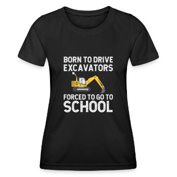 Excavator Driver Excavator School - Women's Functional T-Shirt - black - Front - AI Model Female 172 light (172cm)