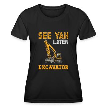 Excavator Driver Excavator School - Women's Functional T-Shirt - black - Front - AI Model Female 172 light (172cm)