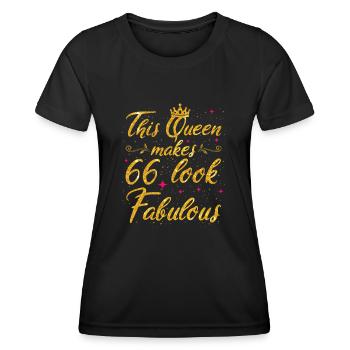 This Queen makes 66 look Fabulous 66th Birthday - Women's Functional T-Shirt - black - Front - AI Model Female 172 light (172cm)