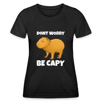 Capybara ne t’inquiète pas être Capy - T-shirt sport Femme - noir - Devant - AI Model Female 172 light (172cm)