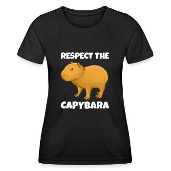 Capybara Meme - Frauen Funktions-T-Shirt - Schwarz - Vorne - AI Model Female 172 light (172cm)