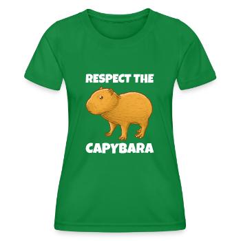 Capybara Meme - Frauen Funktions-T-Shirt - Kelly Green - Vorne - AI Model Female 172 dark (172cm)