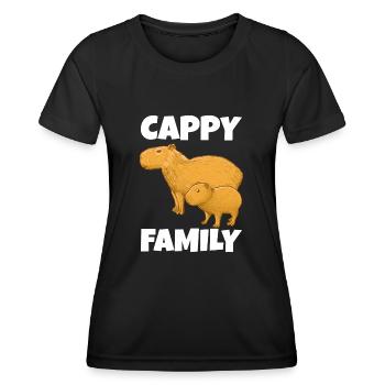 Capybara Family - Women's Functional T-Shirt - black - Front - AI Model Female 172 light (172cm)