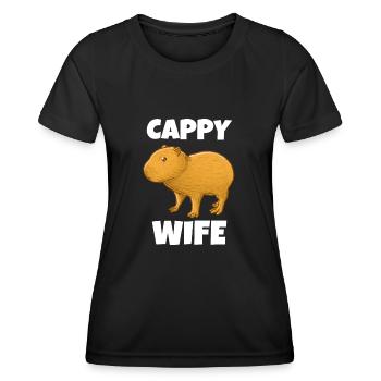 Capybara Capy wife - Women's Functional T-Shirt - black - Front - AI Model Female 172 light (172cm)