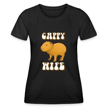Capybara Capy wife - Women's Functional T-Shirt - black - Front - AI Model Female 172 light (172cm)