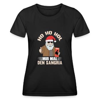 HO HO HOL MIR MAL DEN SANGRIA - Frauen Funktions-T-Shirt - Schwarz - Vorne - AI Model Female 172 light (172cm)