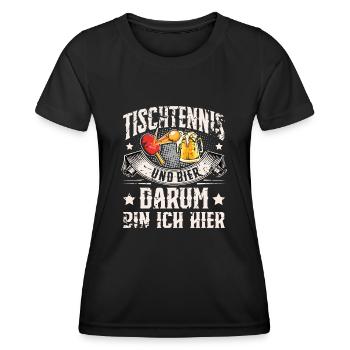 Tischtennis - Frauen Funktions-T-Shirt - Schwarz - Vorne - AI Model Female 172 light (172cm)