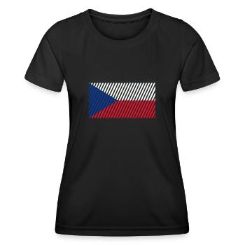 Tschechien Flagge - Frauen Funktions-T-Shirt - Schwarz - Vorne - AI Model Female 172 light (172cm)