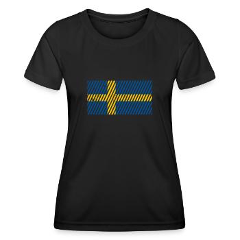 Swedish flag - Women's Functional T-Shirt - black - Front - AI Model Female 172 light (172cm)