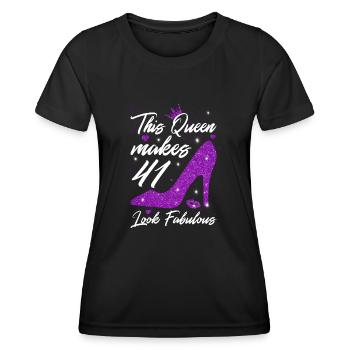 This Queen makes 41 look Fabulous 41th Birthday - Women's Functional T-Shirt - black - Front - AI Model Female 172 light (172cm)