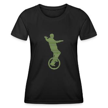 Einrad - Frauen Funktions-T-Shirt - Schwarz - Vorne - AI Model Female 172 light (172cm)