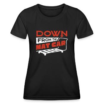 Runter Vom Mattenauto, Fitnesstrainer - Frauen Funktions-T-Shirt - Schwarz - Vorne - AI Model Female 172 light (172cm)