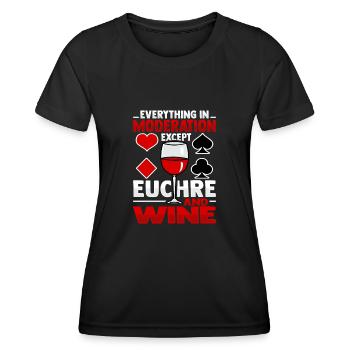 Euchre Vin Rouge - T-shirt sport Femme - noir - Devant - AI Model Female 172 light (172cm)