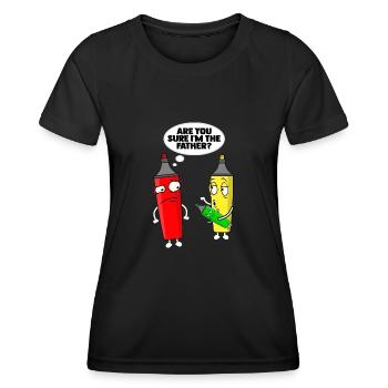 Color theory father for a graphic designer - Women's Functional T-Shirt - black - Front - AI Model Female 172 light (172cm)